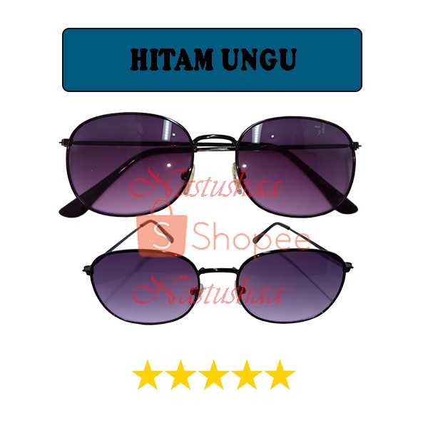 Kacamata Wanita dan Pria Fashion Aksesoris Gaya Pantai Frame Metal Sunglasses Kacamata Anti UV Lensa Gradasi FREECASE