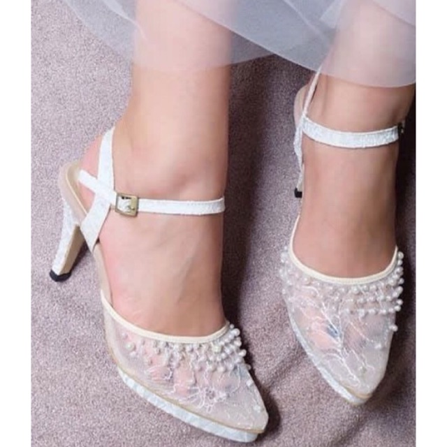 Wedding shoes brukat pearl