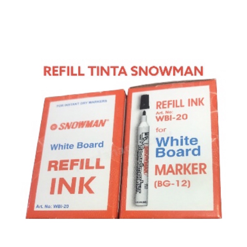 ISI ULANG REFILL TINTA SNOWMAN WHITEBOARD BISA DIHAPUS