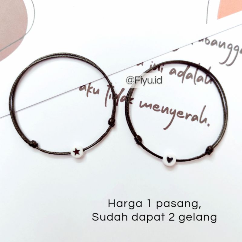 2pcs/1set GELANG COUPLE  MINE &amp; YOURS / GELANG TRIDATU / GELANG MAGNET PREMIUM / BENTUK HATI DAN BINTANG / GIFT