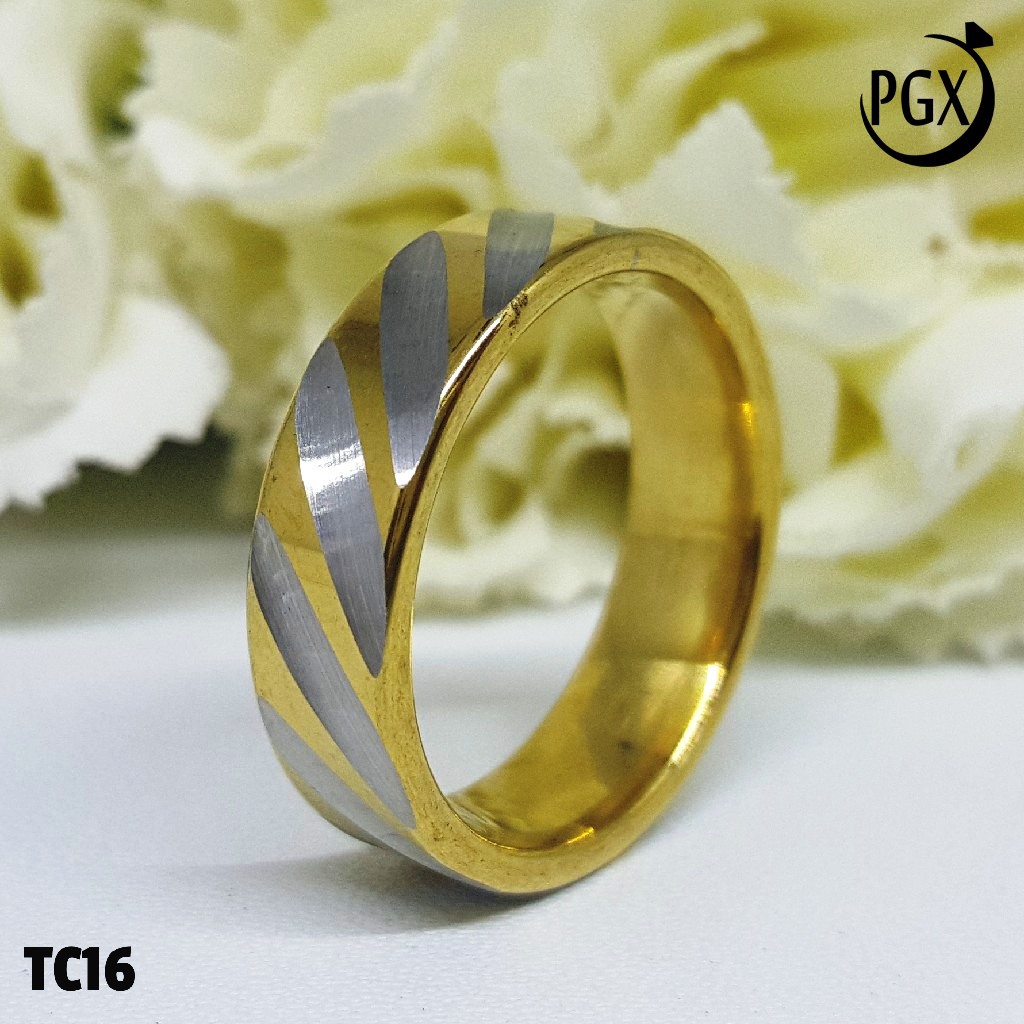 PGX Cincin Titanium Couple Aksesoris Fashion Perhiasan Anti Karat - TC016