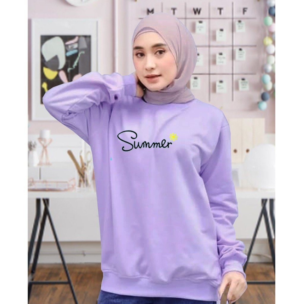 Kaos Lengan Panjang SUMMER / Kaos Sweatshirt / Atasan Wanita / Atasan Wanita Lengan Panjang / Atasa