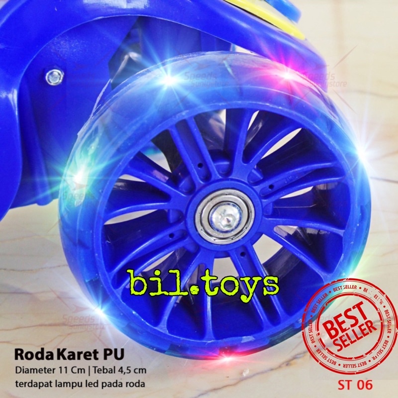 MAINAN ANAK KICKBOARD SCOOTER SKUTER ANAK / OTOPED MUSIK ANAK RODA 3 PMB ST06 SKUTER MURAH ST 06