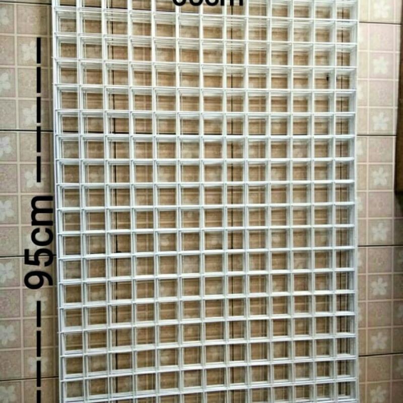 Ram Kawat Putih Grid Wall Foto Ram Putih+Dus Display Aksesoris Hp Ram Jaring Pajangan Aksesoris - BH