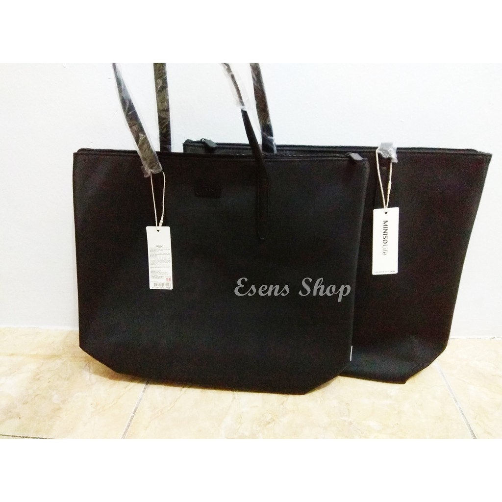 Tote Bag Leather Miniso tas bahu kulit slempang