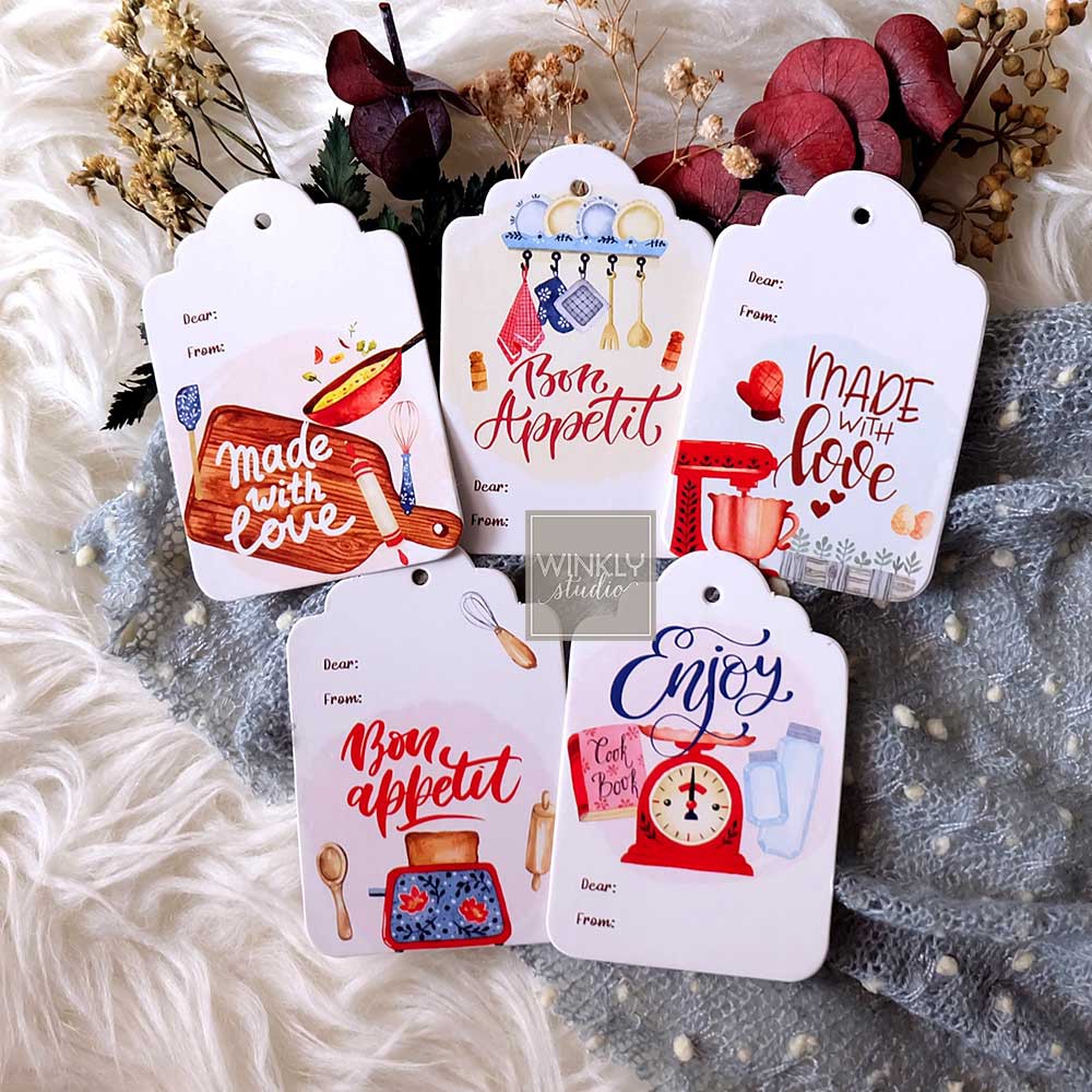 25pcs Hang Tag BON Appetit Hangtag Olshop Card Mini Kue Jajan Makanan BON APPETIT