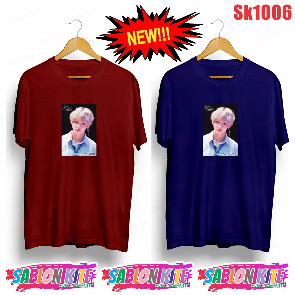 MURAH!!! KAOS KPOP TAEHYUNG V SK1006 FG JK V JIN JH JM SG UNISEX COMBED 30S