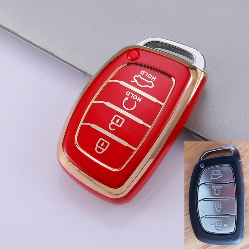 Casing Kunci Remote Mobil Keyless Bahan Silikon Untuk Hyundai Santa Fe 2015-2018
