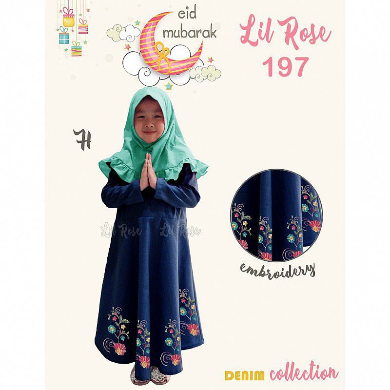 DKPS Baju Gamis + Hijab Anak Kecil Perempuan Baju Gamis Anak Kecil Perempuan Umur Usia 1 2 3 4 5 6 7