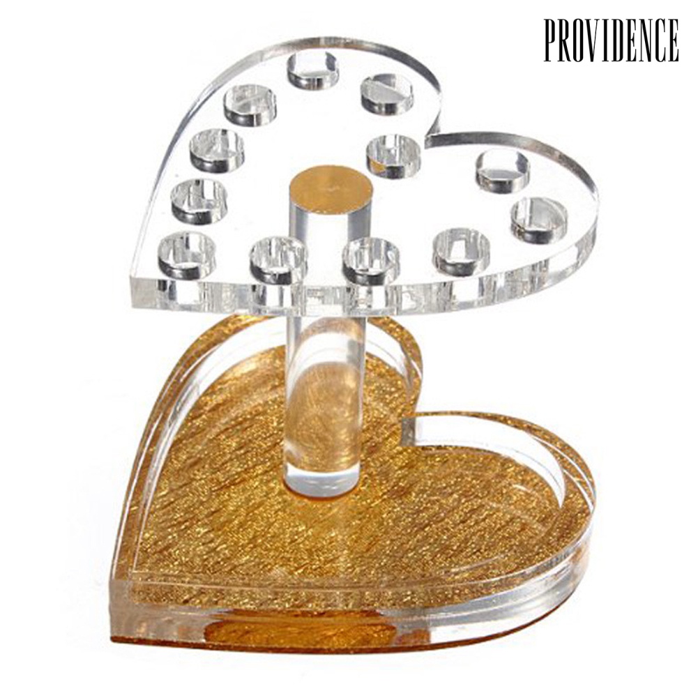 Providence Heart Round Shape 12 Holes Brush Pen Holder Nail Tool Display Shelf Organizer