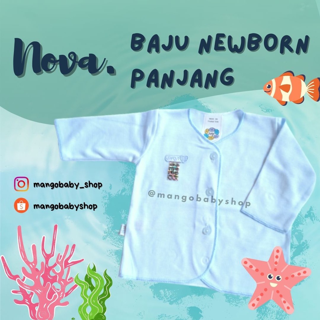 NOVA | baby 3 pcs baju lengan panjang bayi newborn polos warna