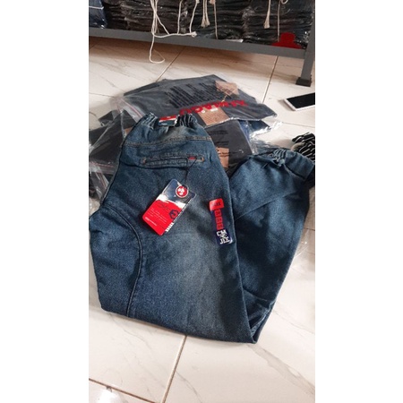 celana joger jeans pria jeans pinggang kolor cmje celana panjang pria jogger pant