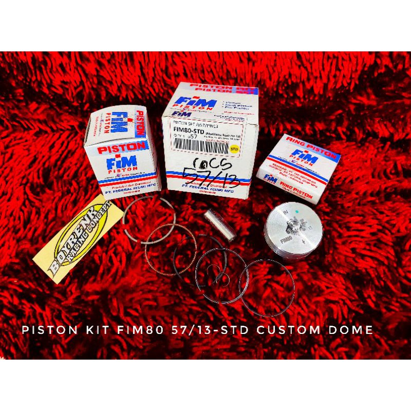 PISTON KIT FIM80 DIAMETER 57 PIN 13 CUSTOM DOME - BOYRENK RACING CONCEPT