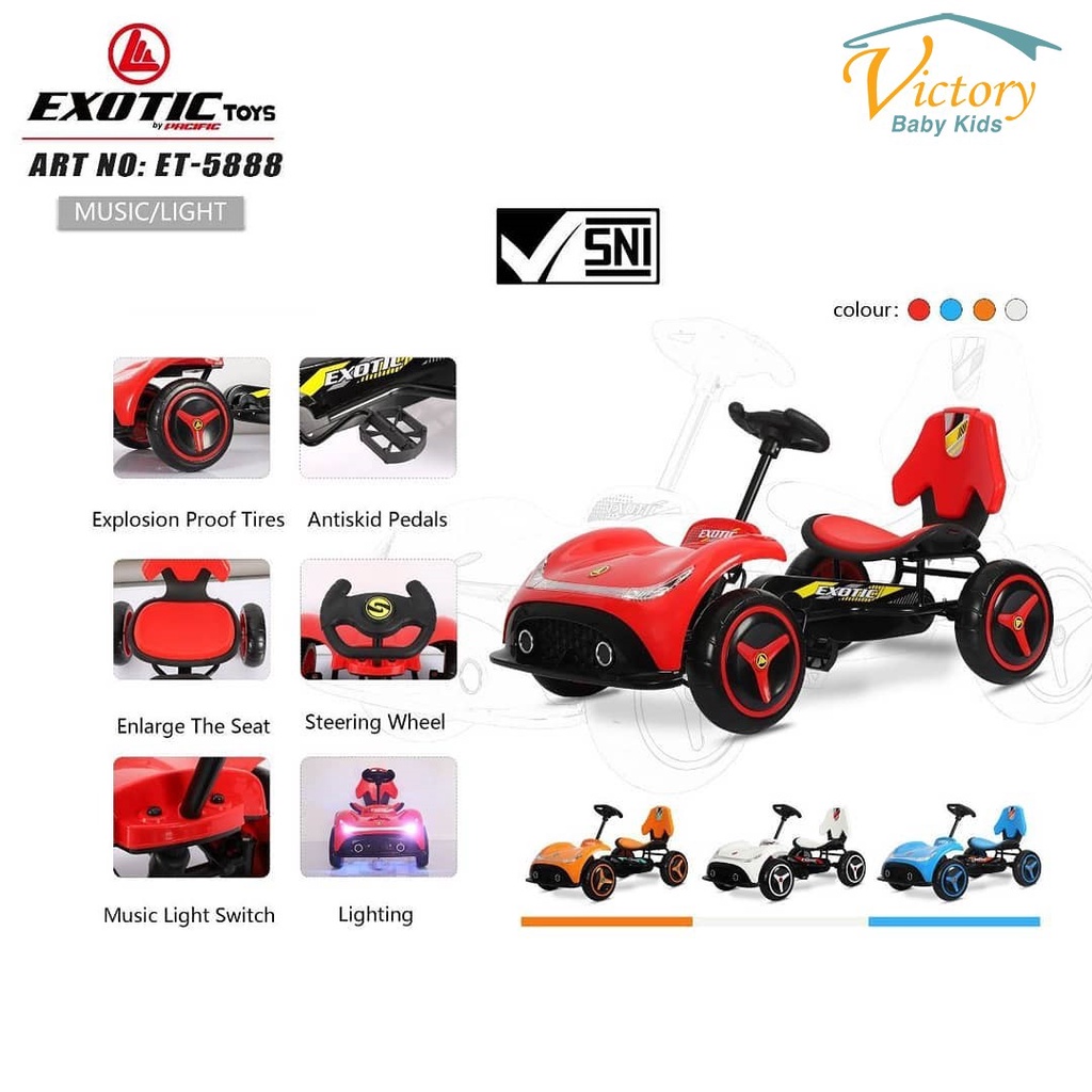 Exotic ET-5888 Tricycle Gokart Gowes Mobil Mobilan Anak