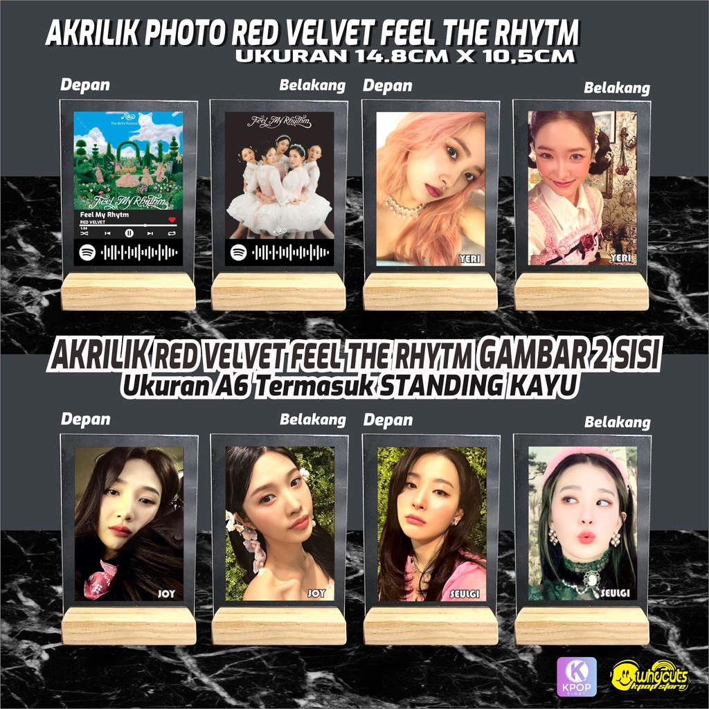 AKRILIK PHOTO KPOP RED VELVET FEEL THE RHYTM /  PRINT 2 SISI GLOSSY / ANTI AIR TIDAK LUNTUR / GAMBAR HD / TEBAL 2 MM UKURAN A6