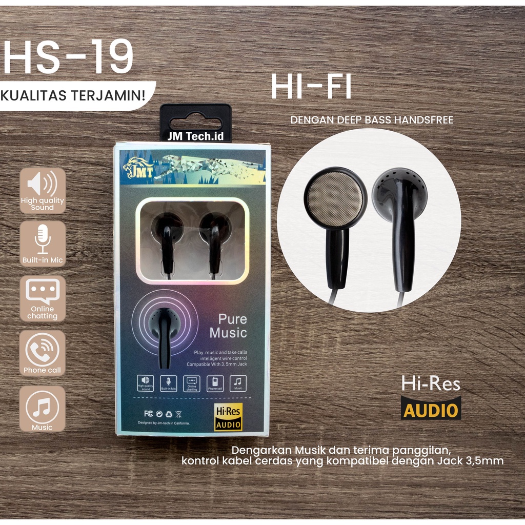 Headset Jm tech HS-19 Universal Jack 3,5mm