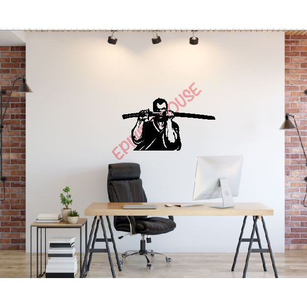 Stiker Dinding Samurai Katana Jepang Art Japan Dekorasi Ruangan Kamar