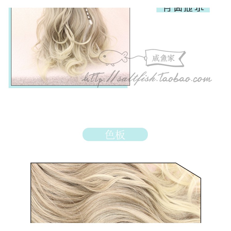 LOL-148 wig rambut palsu daily lolita korea kpop cosplay panjang wavy ash linen