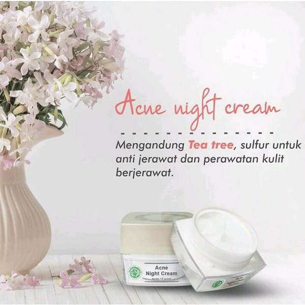 MS Glow Night Cream Acne GIRLSNEED77 Krim Malam yang Membantu Memudarkan Bekas Jerawat Di Wajah