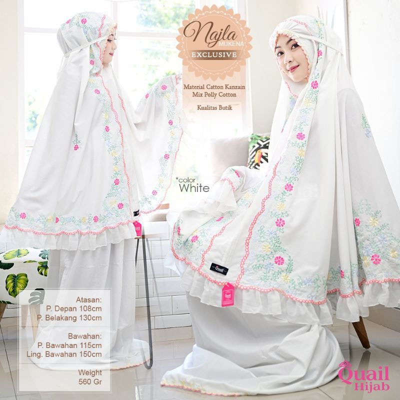 Mukena Najla/Najla Quail Best Seller/Ori Quail Hijab