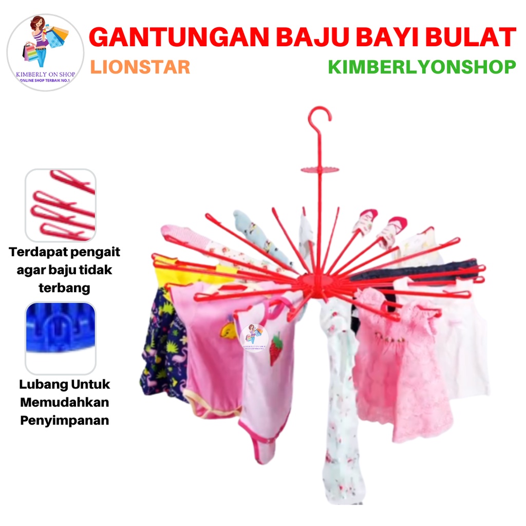 Gantungan Jemuran Baju Bayi Folding Hanger Lion Star