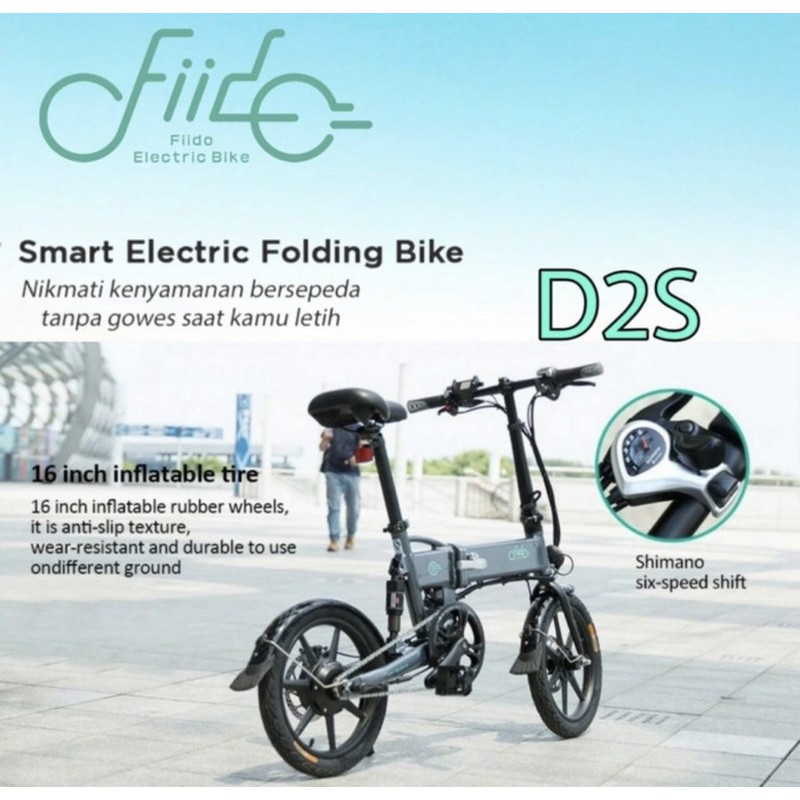 FIIDO D2S Folding Electric 7.8Aha Bike 16Inch Sepeda Lipat Listrik