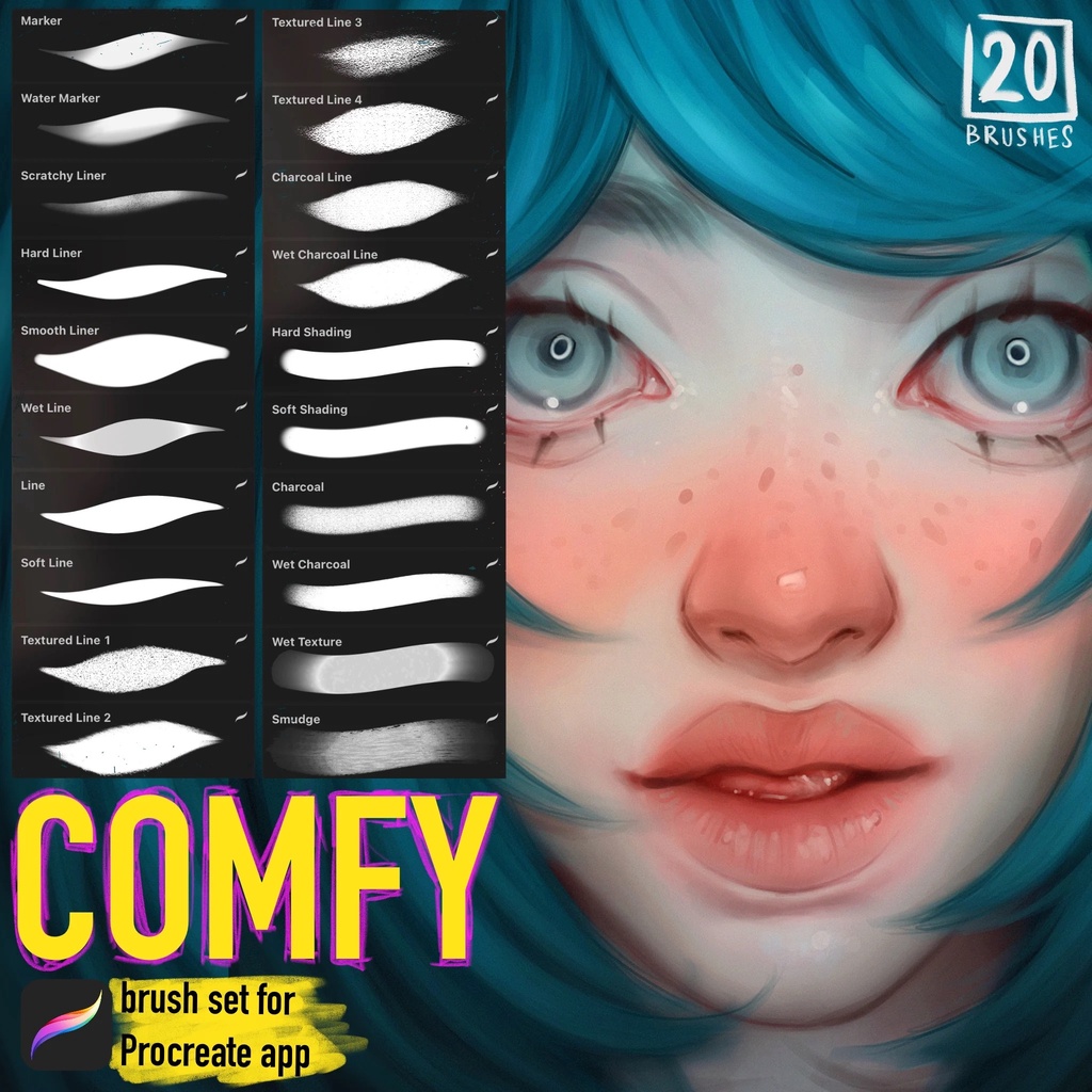 Procreate Brush - Comfy Brushes for Procreate by Bluesssatan