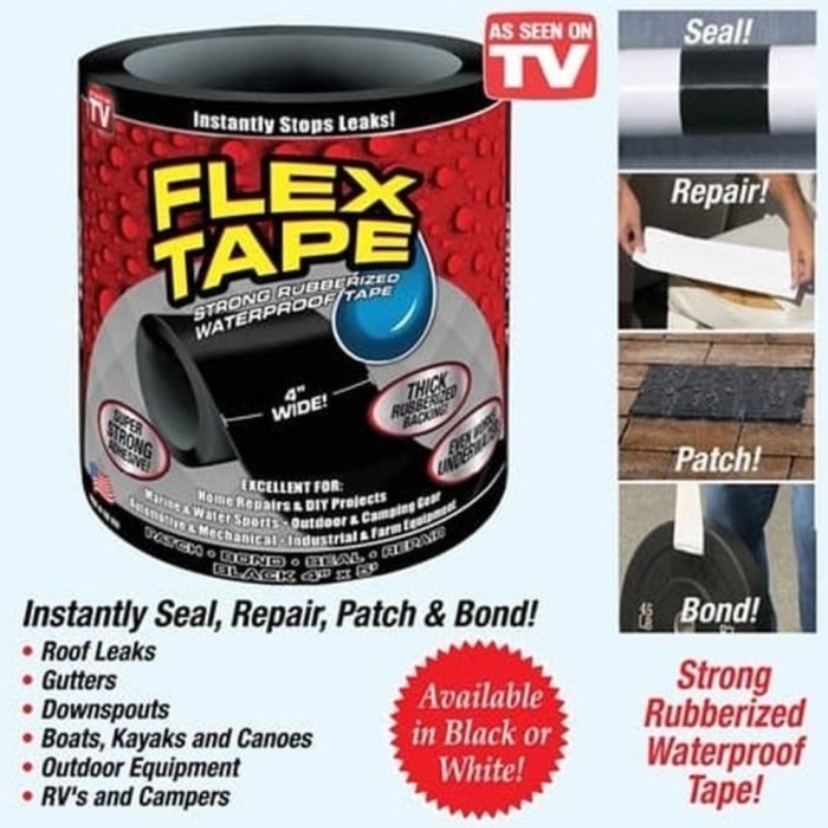 Flex Tape 4 Inch Isolasi Ajaib Super Kuat Lakban Perekat Anti Bocor Waterproof