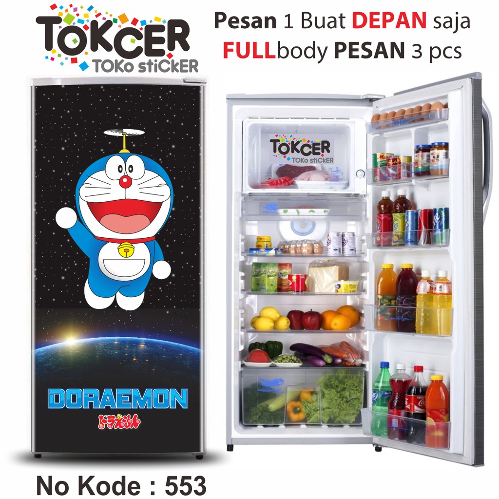 Stiker Kulkas 1 Pintu dan 2 Pintu DORAEMON