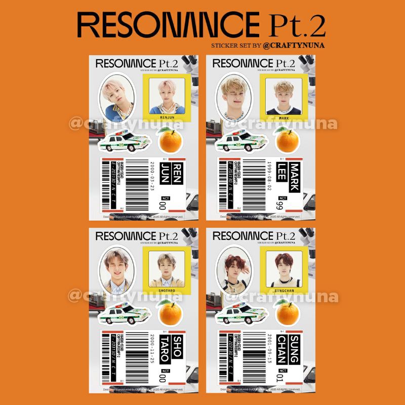 (NC-011) OT23 - NCT RESONANCE PT 2 DEPARTURE Sticker Set by Crafty Nuna 127 dream aesthetic stiker hp case
