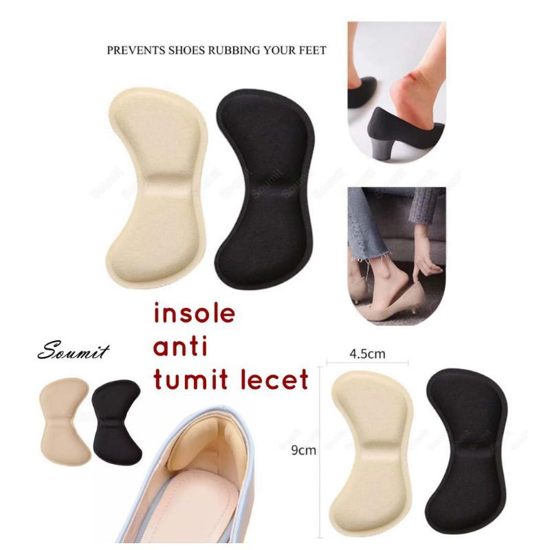 Insole sepatu / Bantalan Kaki Anti Lecet / Ganjalan Pelindung Tumit Soft Heel Cushion