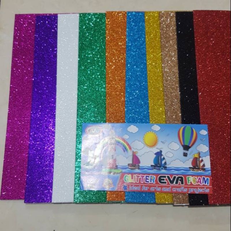 

Foam art busa glitter isi 10 pcs ukuran A4