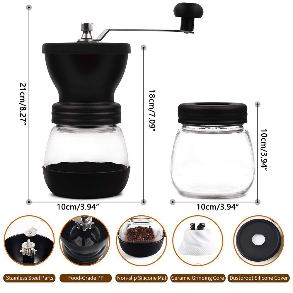 Solighter Penggiling Kopi Manual Alat Dapur Spice Burr Adjustable Knob Setting