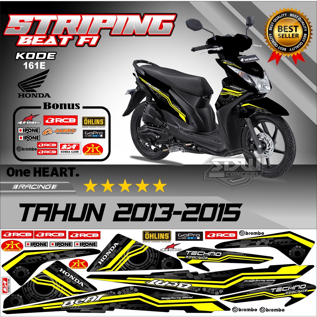 Striping Beat 2013-2015  Stiker Lis Motor Beat Variasi kode 161