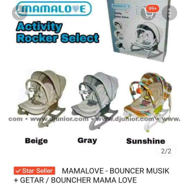 PRELOVED  Mamalove bouncer musik dan getar, BOUNCER MAMALOVE