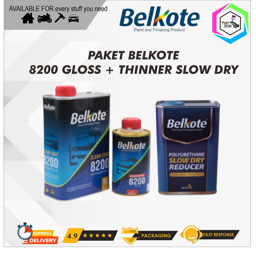 PAKET CLEAR BELKOTE 8200 Gloss 1,25L + Thinner Belkote Slow Dry