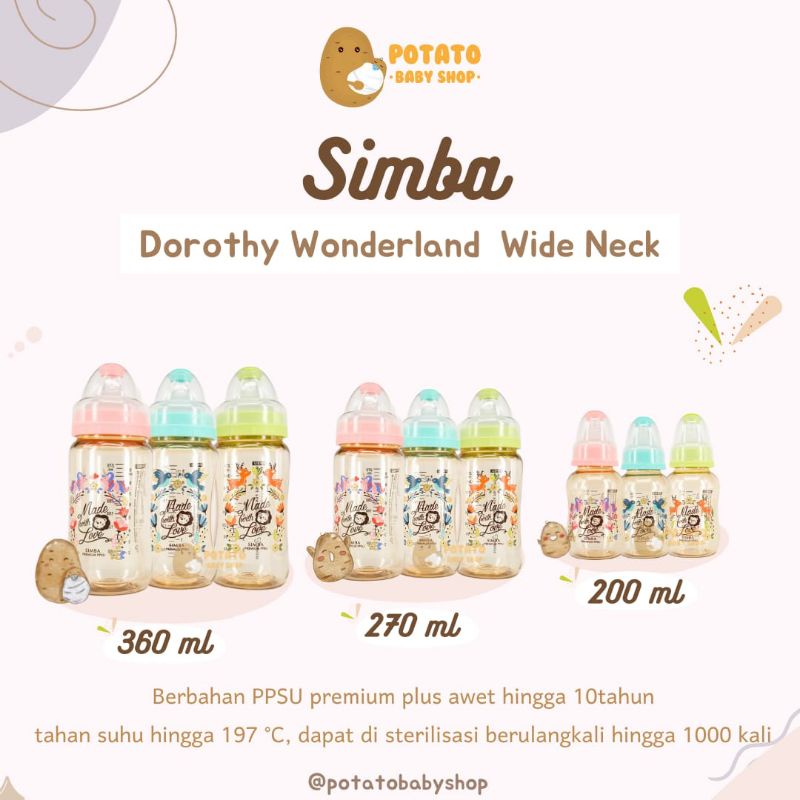 Simba Dorothy Wonderland Wide Neck 200ml, 270ml &amp; 360ml - Botol Susu