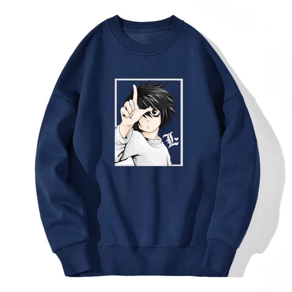 ANIME SWEATER UNISEX DEATH NOTE FLEECE TEBAL TERBARU,