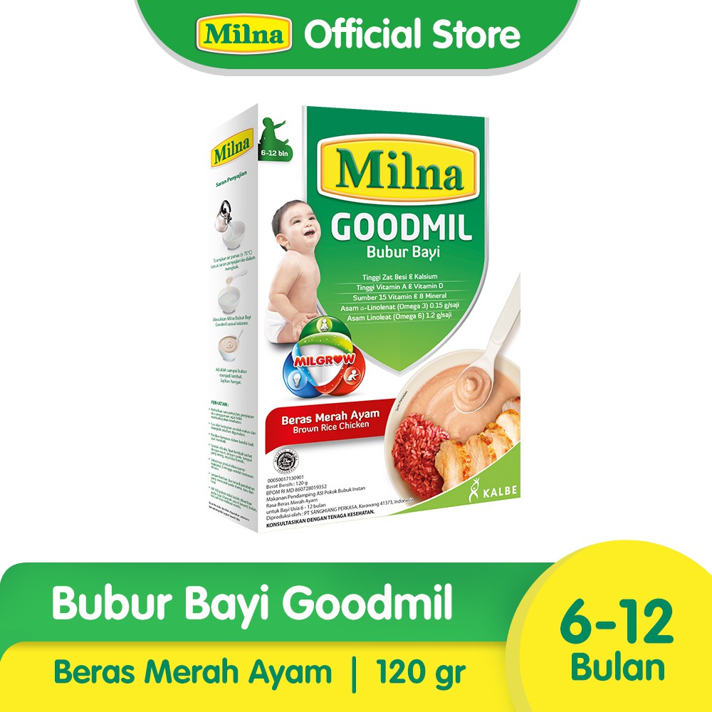 

Milna Goodmil Bubur Khusus Beras Merah Ayam 120gr 6+