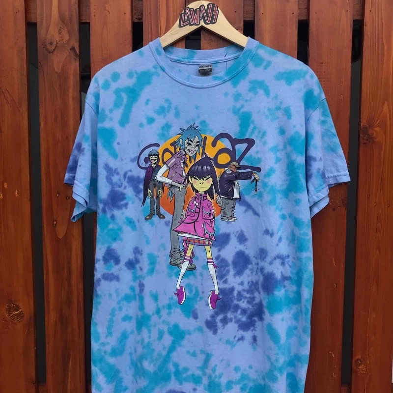 Tshirt Band Original GORILLAZ ‘Orange Circle’ Tie Dye