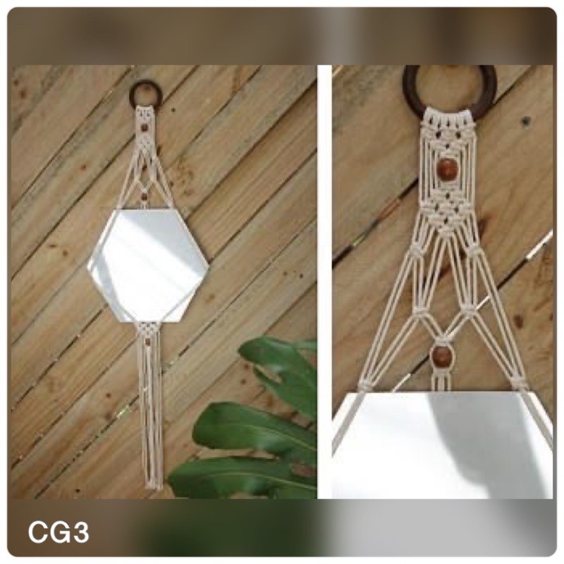 cermin gantung macrame aesthetic