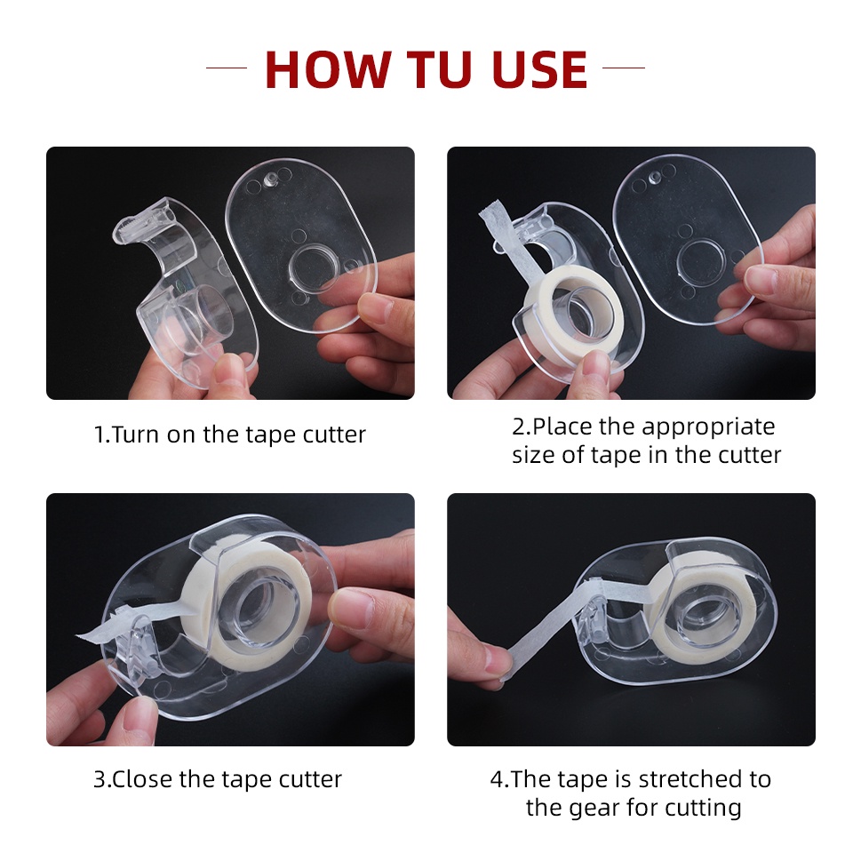 Dispenser Selotip Transparan Bahan Plastik Gaya Jepang