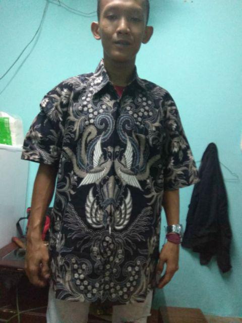 Kemeja Batik Pria Wahyu Jaya Lawasan Batik Solo Kemeja Pria Lengan Pendek Batik Modern By Raja Sakti
