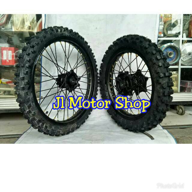 Paket Velg Honda CRF 150 L KLX 150 D-Tracker CRF 150L 16 19 18 21 Plus Ban Dan Cakram Deapn Belakang
