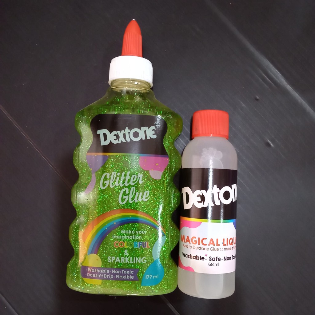 

Dextone Glitter Glue + Magical Liquid Bisa jadi Lem, Slime, dan Craft / Kerajinan Warna Hijau