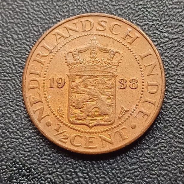 Koin 1/2 Cent 1938 Nederlandsch Indie Langka