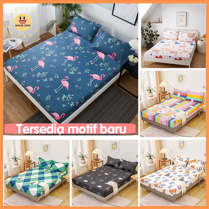 Konico Sprei Aesthetic Polos / Minimalist Monocrom Polos Double Hitam Pink Putih Navy Dll Seprei Bed