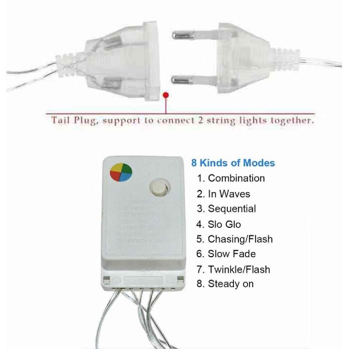 Lampu natal LED light / lampu twinkle light / lampu tumblr light led 8 meter