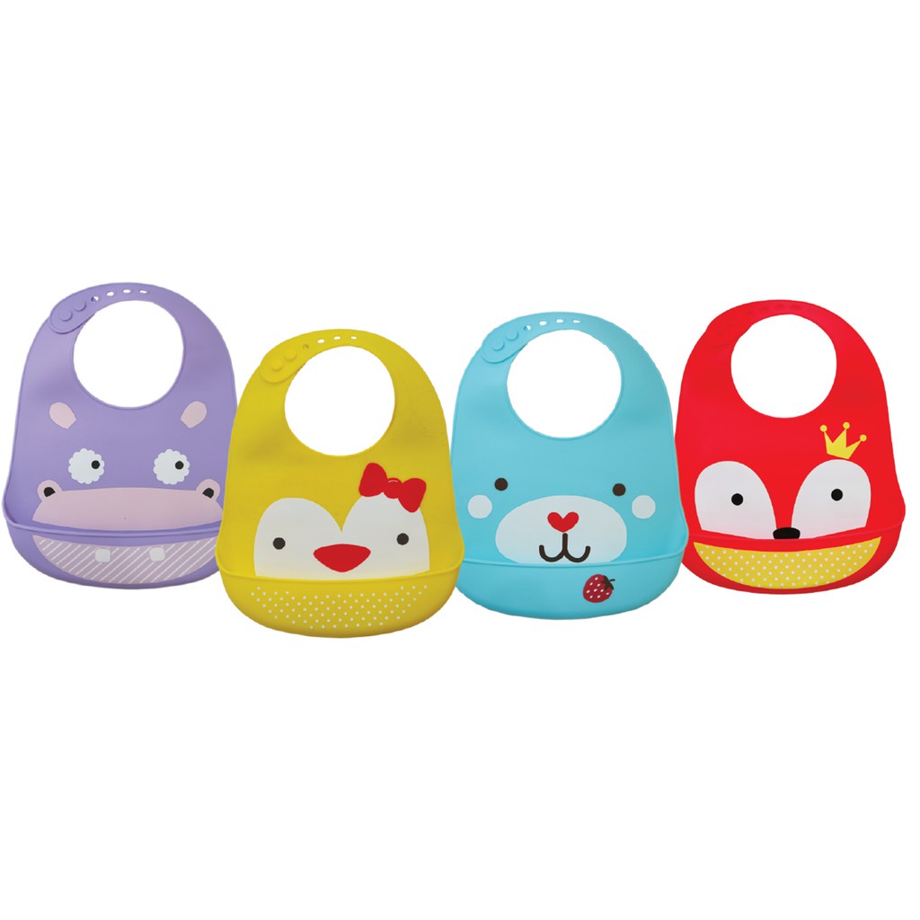 Baby Safe BIB04 Silicone Bib / Celemek Makan Silikon Bayi (Tersedia varian warna)