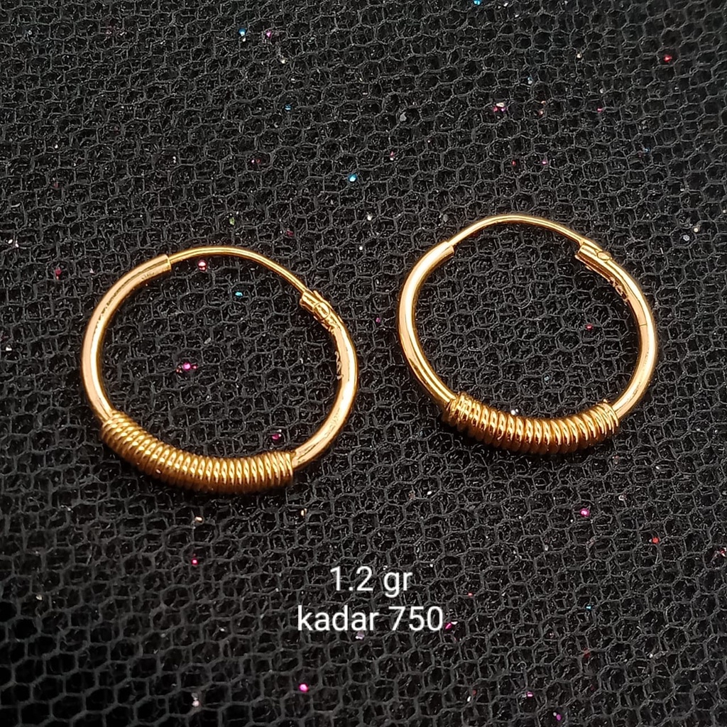 Anting Jipsi Emas 17K - 1.2 gr Kadar 750 - 642